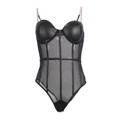 Subblime - Body Noir  Bretelles Chaîne S/M